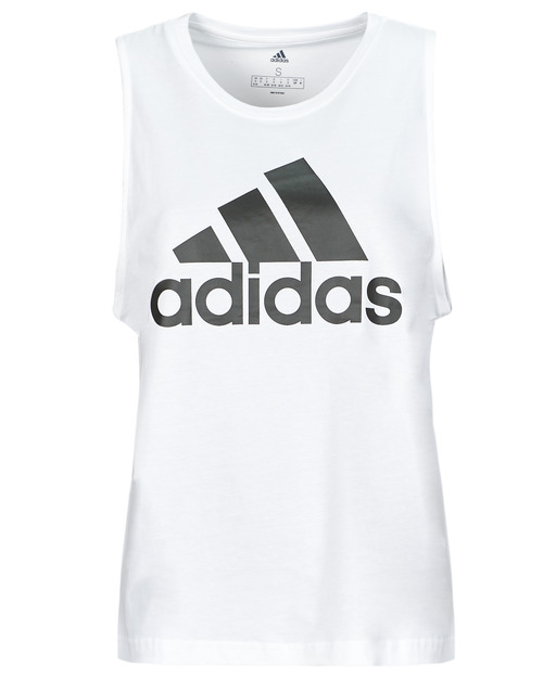 Clothing Women Tops / Sleeveless T-shirts Adidas Sportswear W BL TK White / Black