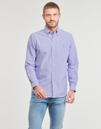 Clothing Men Long-sleeved shirts Polo Ralph Lauren CHEMISE COUPE DROITE EN OXFORD RAYEE Multicolour