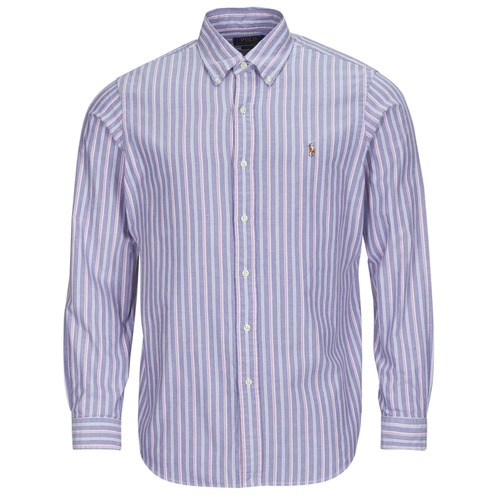 Clothing Men Long-sleeved shirts Polo Ralph Lauren CHEMISE COUPE DROITE EN OXFORD RAYEE Multicolour