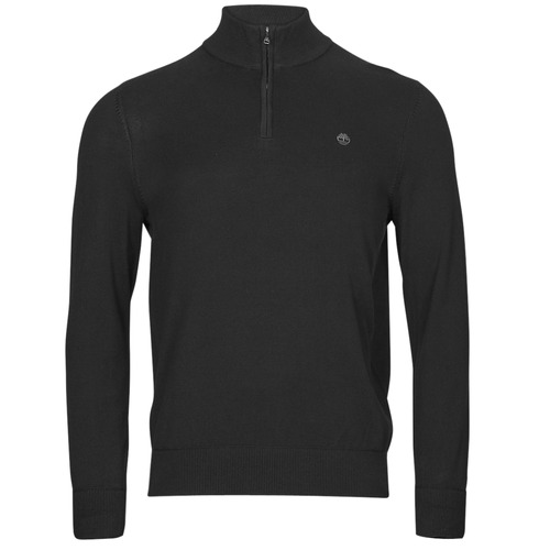 Clothing Men Jumpers Timberland Cotton YD 1/4 Zip Sweater Black