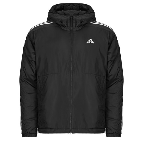 Clothing Men Duffel coats Adidas Sportswear Essentials 3-Stripes Insulated Hooded Jacket Black