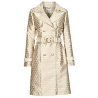 Clothing Women Trench coats Guess DILETTA BELTED LOGO TRENCH Beige