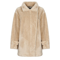 Clothing Women Coats Guess LS ELISABETTA SHEARLING COAT Beige