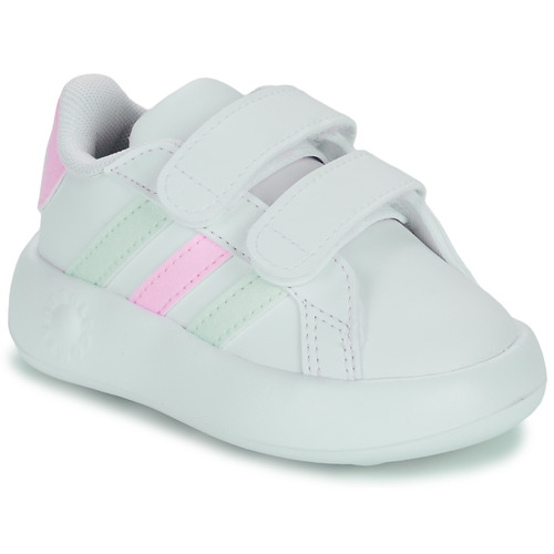 Shoes Girl Low top trainers Adidas Sportswear GRAND COURT 2.0 CF I White / Pink / Green