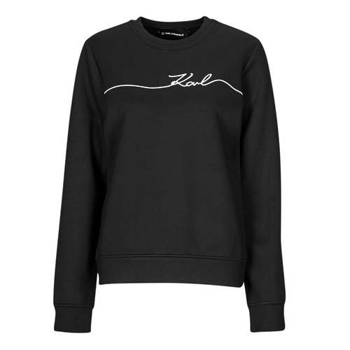 Clothing Women Sweaters Karl Lagerfeld SEASONAL LOGO SWEATSHIRT Black / White