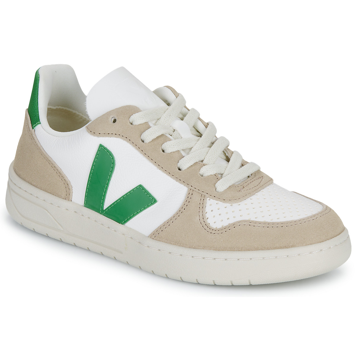 Shoes Low top trainers Veja V-10 White / Green