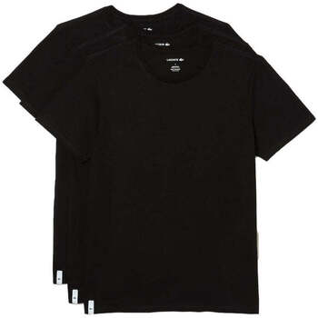 Clothing Men T-shirts & Polo shirts Lacoste Lounge 3 Pack Plain Stretch Cotton T-Shirts Black Black