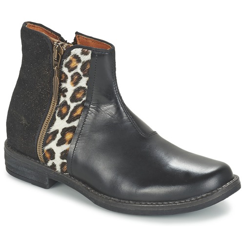 Shoes Girl Mid boots Shwik TIJUANA WILD Black / Leopard