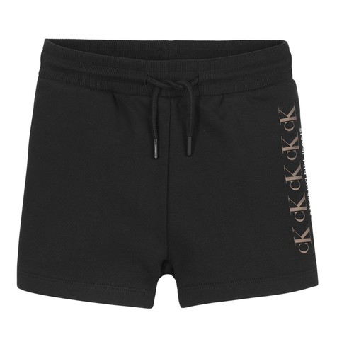 Odjeća Djevojčica Bermude i kratke hlače Calvin Klein Jeans CK REPEAT FOIL KNIT SHORTS Crna