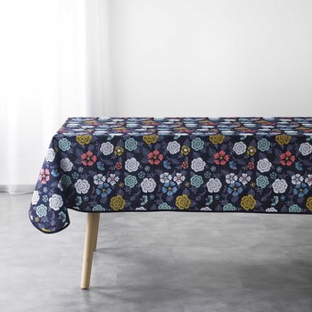 Dom Stolnjaci Douceur d intérieur NAPPE RECTANGLE 150 x 240 CM POLYESTER IMPRIME LILY BLEU Plava