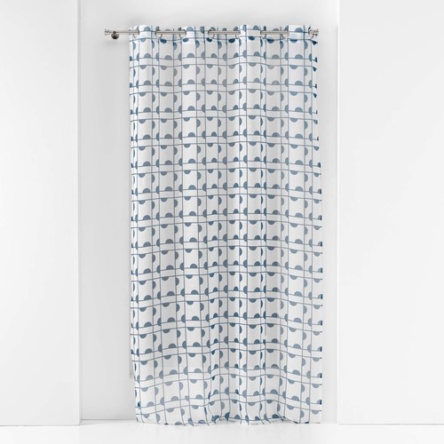 Dom Zavjese Douceur d intérieur PANNEAU A OEILLETS 140 x 240 CM VOILE SABLE IMPRIME GABI BLEU Plava