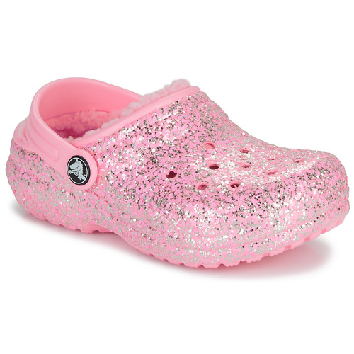 Obuća Djevojčica Klompe Crocs Classic Lined Glitter Clog K Ružičasta