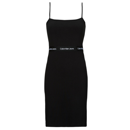 Odjeća Žene
 Kratke haljine Calvin Klein Jeans LOGO ELASTIC STRAPPY DRESS Crna