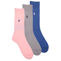 Modni dodaci Čarape Polo Ralph Lauren 84023PK-MERC 3PK-CREW SOCK-3 PACK Siva / Ružičasta