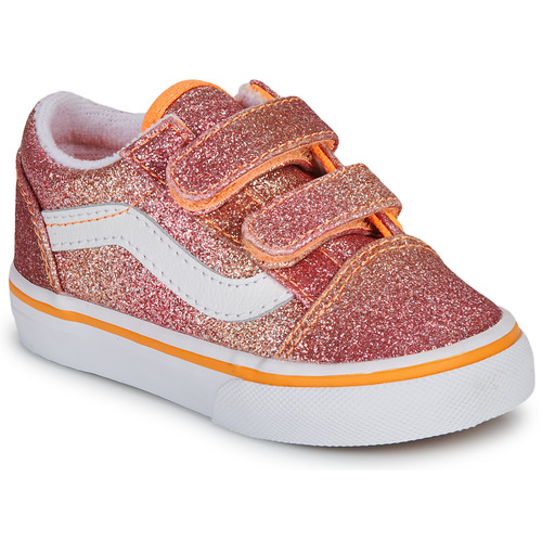 Obuća Djevojčica Niske tenisice Vans Old Skool V SUNRISE GLITTER MULTI/TRUE WHITE Narančasta / Crvena