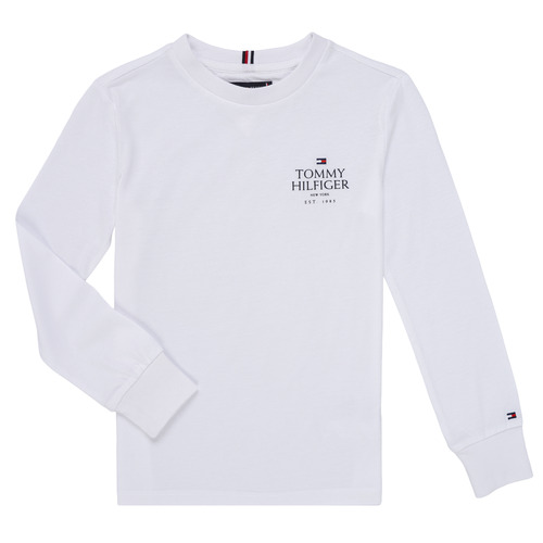 Odjeća Dječak
 Majice dugih rukava Tommy Hilfiger TH LOGO PUFF PRINT REG TEE LS Bijela