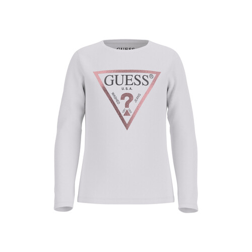 Odjeća Djevojčica Majice dugih rukava Guess LS ST SHIRT CORE Bijela