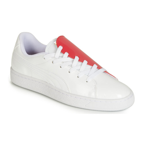 Chaussures Femme Baskets basses Puma WN BASKET CRUSH.WH-HIBISCU Blanc