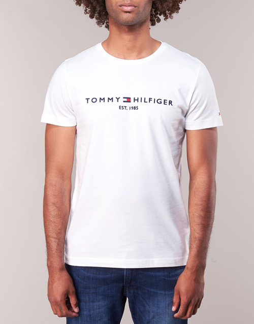 Tommy Hilfiger TOMMY FLAG HILFIGER TEE Blanc cassé 