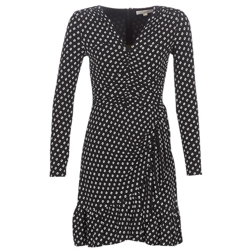 Vêtements Femme Robes courtes MICHAEL Michael Kors ELV DOT SHRD LS DRS Noir