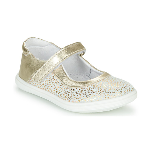 Chaussures Fille Ballerines / babies GBB PLACIDA Blanc / Doré