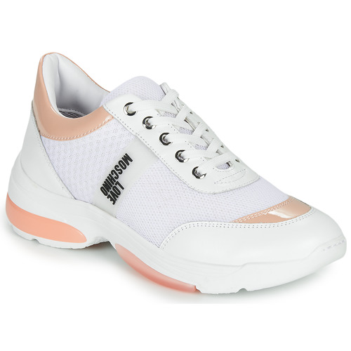 Chaussures Femme Baskets basses Love Moschino RUNNINLOVE Blanc / Rose