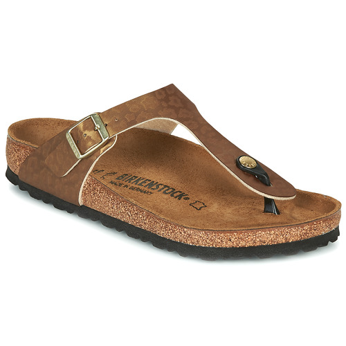 Chaussures Femme Tongs Birkenstock GIZEH Doré / Léopard