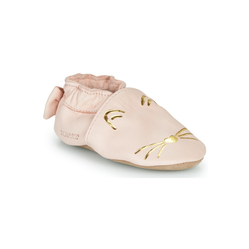 Chaussures Fille Chaussons bébés Robeez GOLDY CAT Rose / Doré