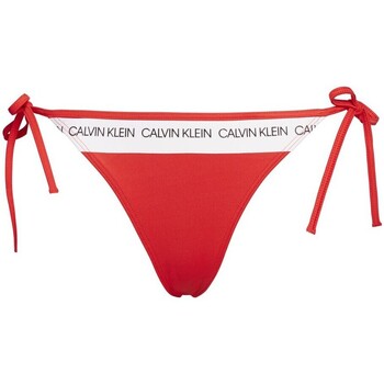 Vêtements Femme Maillots / Shorts de bain Calvin Klein Jeans Bas de bikini à nouer  ref_49435 Rouge