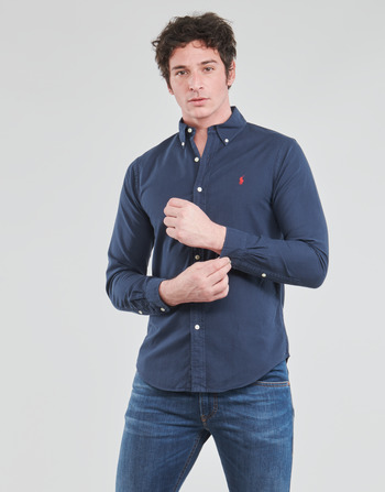 Vêtements Homme Chemises manches longues Polo Ralph Lauren CHEMISE AJUSTEE SLIM FIT EN OXFORD LEGER Marine