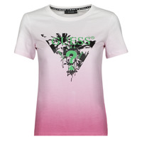 Vêtements Femme T-shirts manches courtes Guess SS CN PALMS TEE Rose / Multicolore