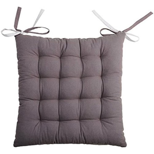 Maison & Déco Galettes de chaise Stof Coussin de chaise bicolore réversible en coton gris et perle Gris