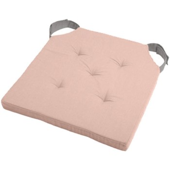 Maison & Déco Galettes de chaise Stof Coussin de chaise réversible poudre et gris en coton 38 x 38 cm Rose