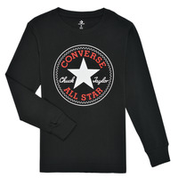 Vêtements Garçon T-shirts manches longues Converse CHUCK PATCH LONG SLEEVE TEE Noir