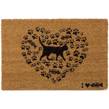 Maison & Déco Tapis Unimasa Tapis d'entrée LOVE CATS 60 cm Beige