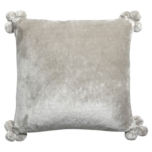 Maison & Déco Housses de coussins Vivaraise TENDER POMPONS Gris perle