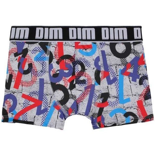 Sous-vêtements Garçon Boxers DIM Boxer Garçon Microfibre MALIBU Bleu Rouge Bleu