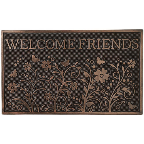 Maison & Déco Tapis Unimasa Essuie-pieds Welcome Friends 75 cm Noir