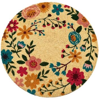 Maison & Déco Tapis Unimasa Paillasson rond floral 60 cm Beige