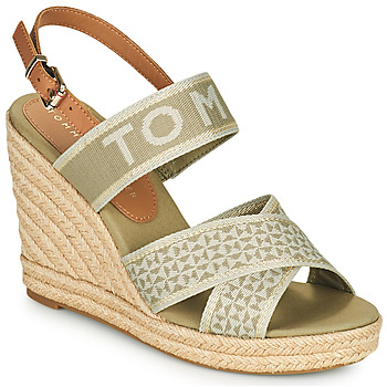 Chaussures Femme Sandales et Nu-pieds Tommy Hilfiger TOMMY WEBBING HIGH WEDGE SANDAL Kaki