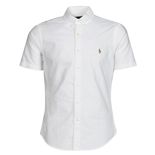 Vêtements Homme Chemises manches courtes Polo Ralph Lauren CHEMISE AJUSTEE SLIM FIT EN OXFORD UNIE Blanc