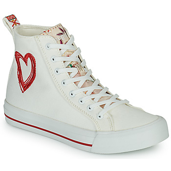 Chaussures Femme Baskets montantes Desigual BETA HEART Blanc / Rouge