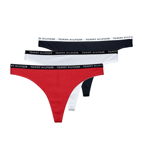 Sous-vêtements Femme Strings Tommy Hilfiger THONG X3 Noir / Blanc / Rouge