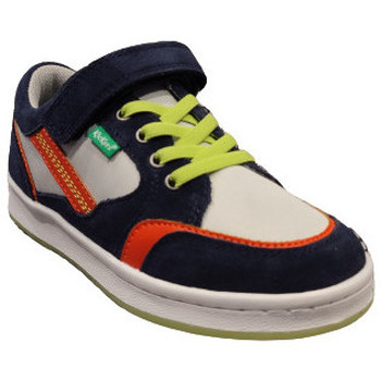 Chaussures Garçon Baskets basses Kickers BISCKUIT MARINE GRIS ORANGE