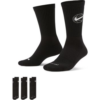 Sous-vêtements Homme Chaussettes Nike Chaussettes Crew Basketball 3 Paires Noir