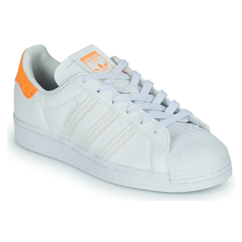 Chaussures Femme Baskets basses adidas Originals SUPERSTAR W Blanc / Orange