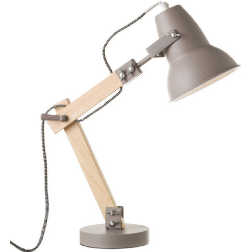 Maison & Déco Lampes à poser Unimasa Lampe en bois et métal 43 cm Gris