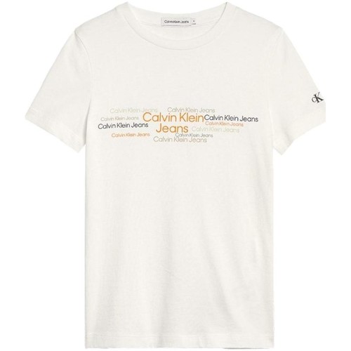 Vêtements Garçon T-shirts manches courtes Calvin Klein Jeans  Blanc