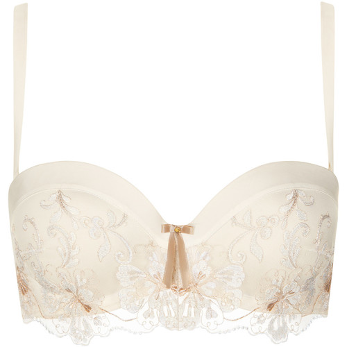 Sous-vêtements Femme Bandeaux & bretelles amovibles Lisca Soutien-gorge bandeau balconnet Grace Mariage Blanc