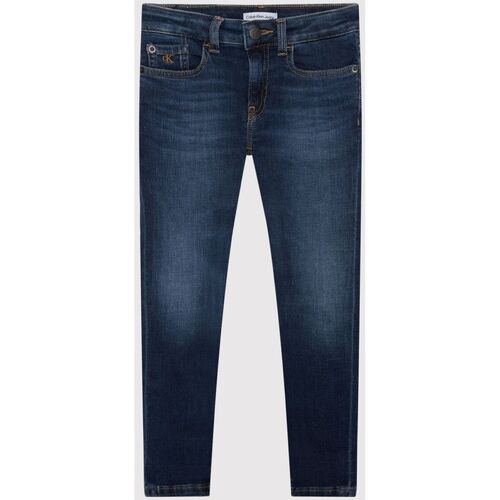 Vêtements Garçon Jeans Calvin Klein Jeans IB0IB01073 SKINNY-ESSENTIAL DARK BLUE Bleu